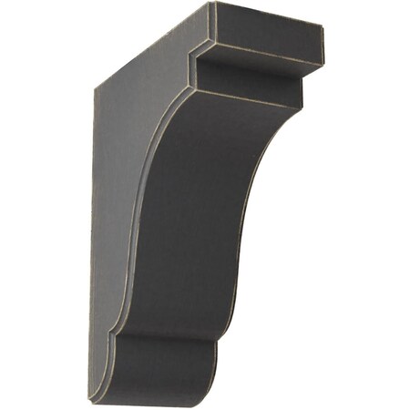 Ekena Millwork 3 1/2"W x 7 1/4"D x 9 1/2"H Bedford Wood Vintage Decor Bracket, Black BKTWD04X07X10BEBL